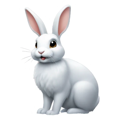 Rabbits playing in the yard in winter sticker