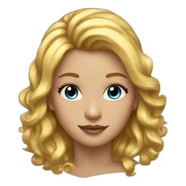 Posh-girl-with-golden-suit-and-blue-eyes-and-rainbow-unicorn-hair sticker