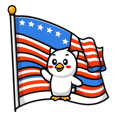 joyful larger American celebrating sticker
