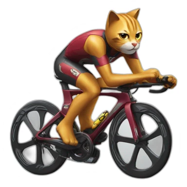 Cat racing Ironman sticker