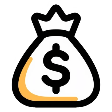 money bag with dollar sign sticker