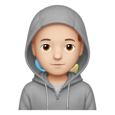 CUte bald boy in hoody sticker