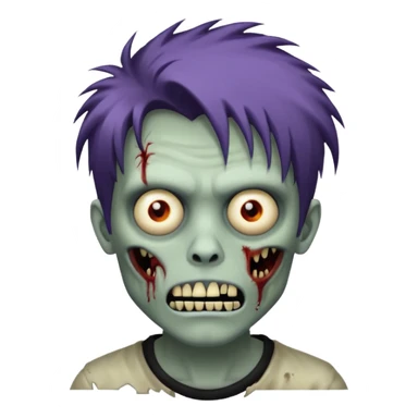 zombie guy with craizy emo hair  sticker