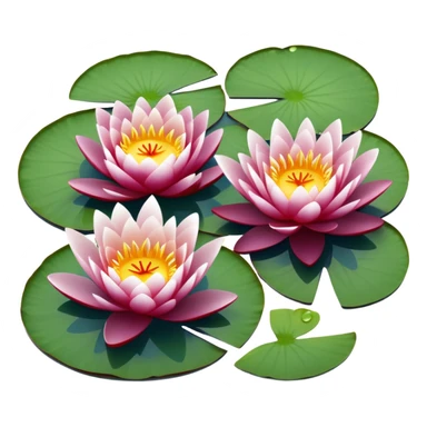 Wine coloured water lilies sticker