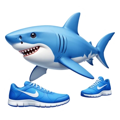 Shark wearing blue nike shoes sticker