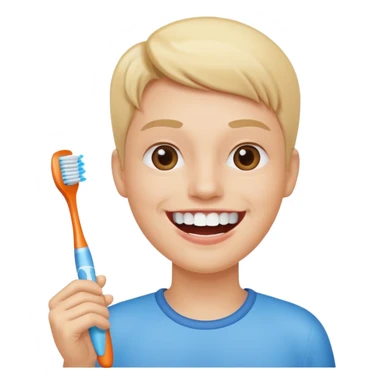 toothbrush next to a bright smile sticker