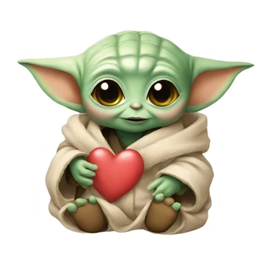 Baby Yoda sending love sticker