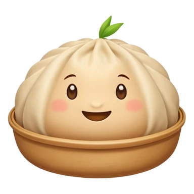 smiling dumpling bun who holds a Zapier logo sticker