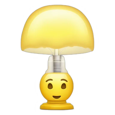 yellow lamp with brain shining sticker