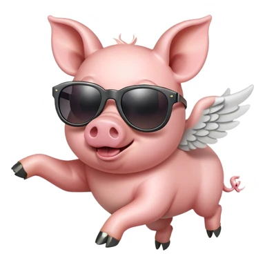 Flying pig with sunglasses sticker