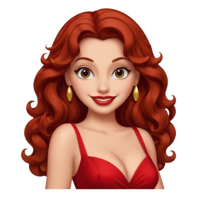 Jessica rabbit, but with Brown hair . Hair is curly, brown and long  sticker