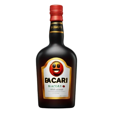 a bottle of bacardi sticker
