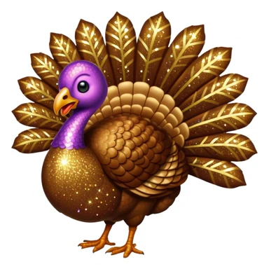 Brown glitter turkey sticker