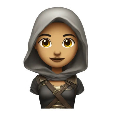 Cartoony Assassin with an aesthetic but simple colour scheme, and make her light skin toned not yellow sticker