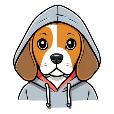Beagle wearing a hoodie  sticker