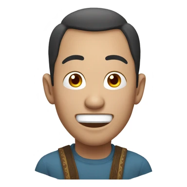 Smiling Mongolian man have a surprised  sticker