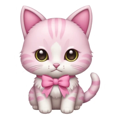 Baby cat have🎀and like pinterest drawing soft and cutie sticker