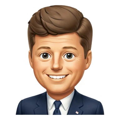 John F Kennedy, 35th president of the United States, with his iconic hairstyle and charming smile sticker