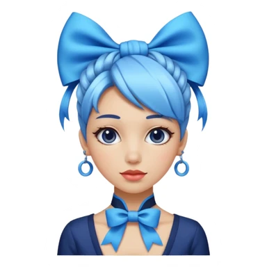 women with neckBow, funky hair style. sticker