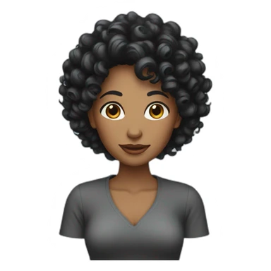 Curly black hair lady sticker