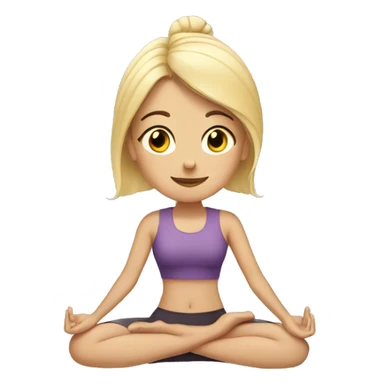 blonde girl doing yoga sticker