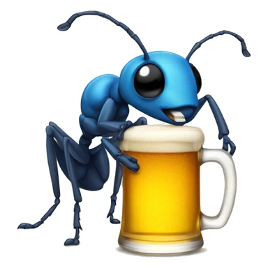 A small ant drinking beer sticker