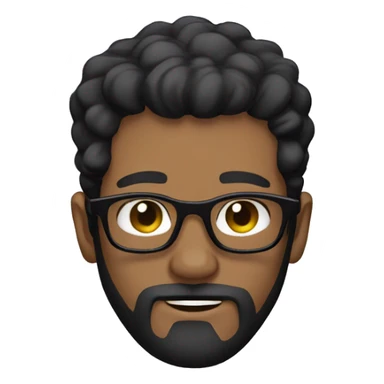 man with short black beard, scruffy short hair and sunglasses sticker