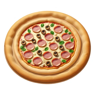 pizza with ham, mushroom and cheese sticker