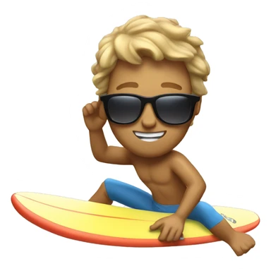 surfer surfing a wave blone with sunglasses sticker