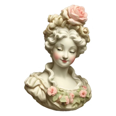 vintage rococo dainty floral statue sticker