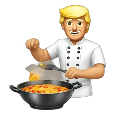 Trump cooking paella sticker