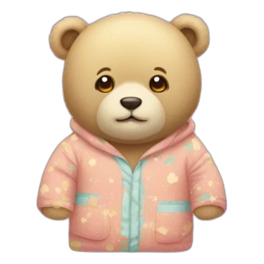 Un ours avec son petit portant des pyjamas polaire sticker