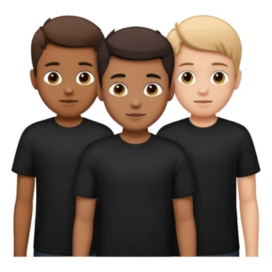 3 boys wearing black t shirt sticker