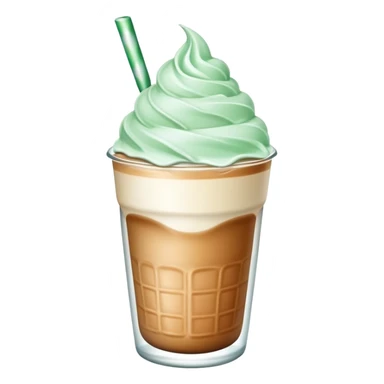 ice cream latte with mint sticker