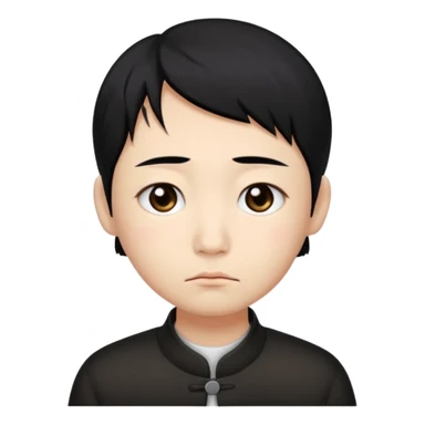 Sad narrow-eyed Chinese sticker