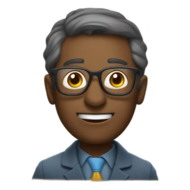 un profesor con lentes con capa como si fura un super héroe, presentando una clase sticker