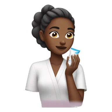 Girl doing her skincare  sticker