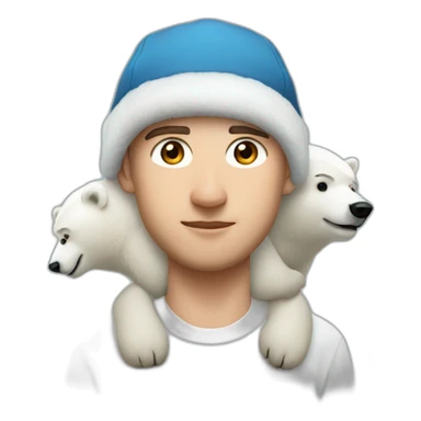 finn mertens with the polar bear hat sticker