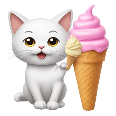 Cat eating an ice cream  sticker