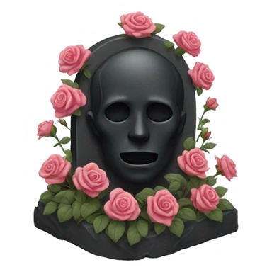 black grave with roses sticker