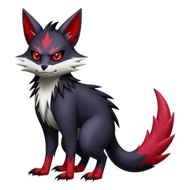 Vampiric feral emo dark Zangoose-Litten-Noibat-Fakémon-hybrid-creature (full body) sticker