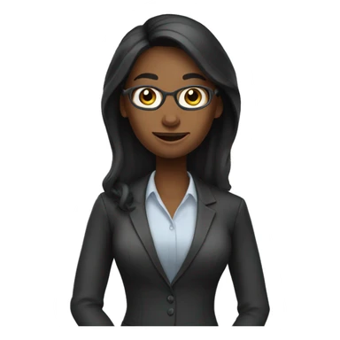 A Woman teacher, black long hair with OK sticker