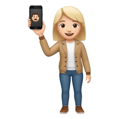 a single full body 3D bitmoji showing the action of talking to someone on mobile sticker