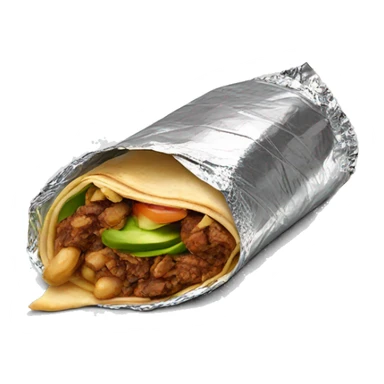 Shawarma wrap wrapped in tinfoil half way sticker