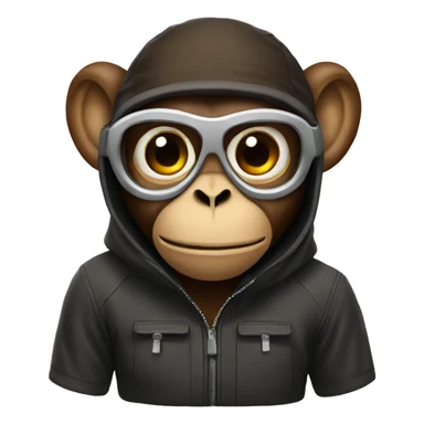monkey with a ski mask  sticker