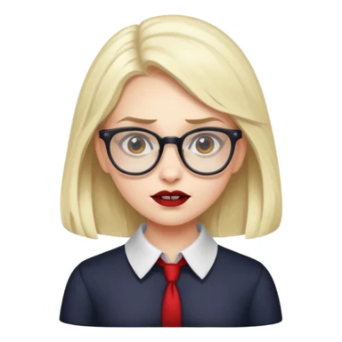 a vampire nerd girl sticker