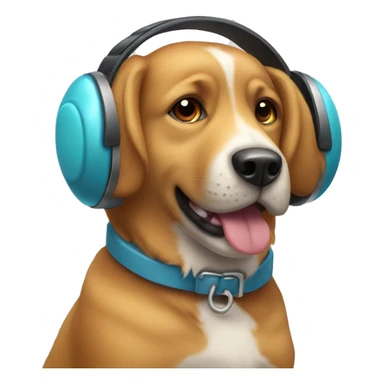 a dog with earmuffs  sticker