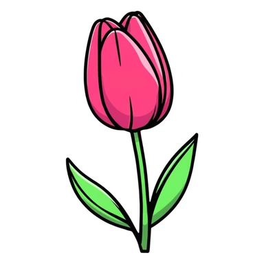 Colorful tulip flower with decorative design and bright colors sticker