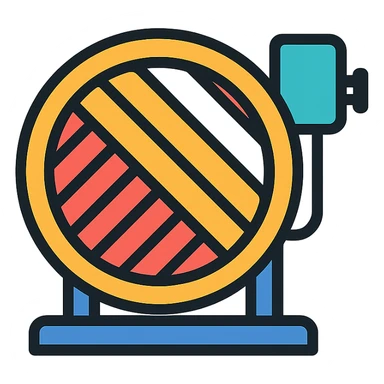 simplified circular weaving machine, icon style, side view sticker