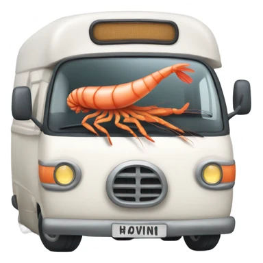 Shrimp driving camper van sticker